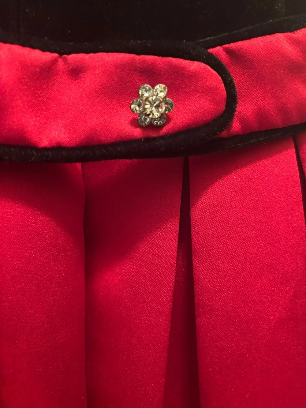 Maggie Bloom Black Velvet and Red Satin Party Dress
